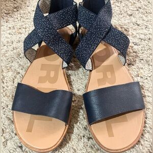 Sorel Navy and Tan Women's Sandals